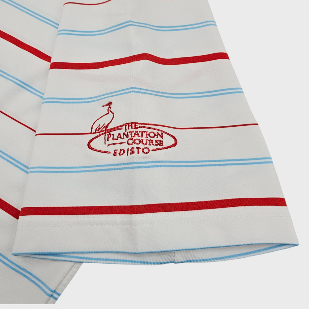 FootJoy Shirt Mens Large Golf Polo Stripes Plantation Course Edisto White Red - Picture 7 of 15
